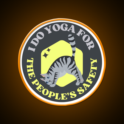 I Do Yoga For The Peoples Safety Yoga Cat Yoga Led Neon Sign Rgb Color