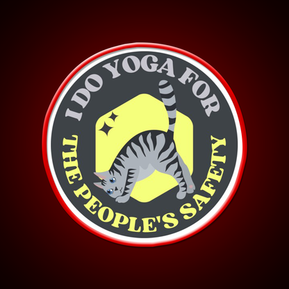I Do Yoga For The Peoples Safety Yoga Cat Yoga Led Neon Sign Rgb Color