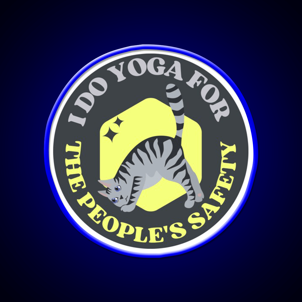 I Do Yoga For The Peoples Safety Yoga Cat Yoga Led Neon Sign Rgb Color - Shineneon