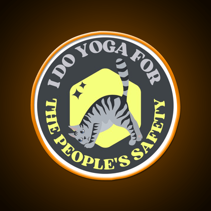 I Do Yoga For The Peoples Safety Yoga Cat Yoga Led Neon Sign Rgb Color - Shineneon