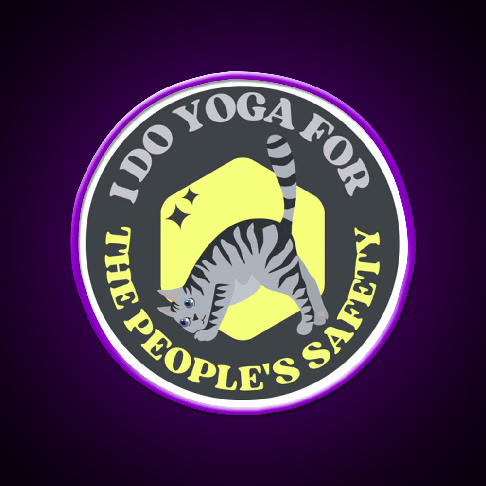 I Do Yoga For The Peoples Safety Yoga Cat Yoga Led Neon Sign Rgb Color - Shineneon