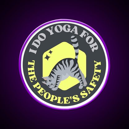 I Do Yoga For The Peoples Safety Yoga Cat Yoga Led Neon Sign Rgb Color - Shineneon