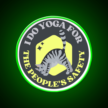 I Do Yoga For The Peoples Safety Yoga Cat Yoga Led Neon Sign Rgb Color - Shineneon