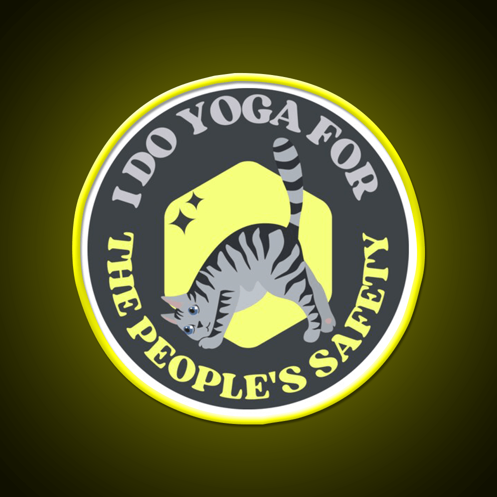 I Do Yoga For The Peoples Safety Yoga Cat Yoga Led Neon Sign Rgb Color - Shineneon