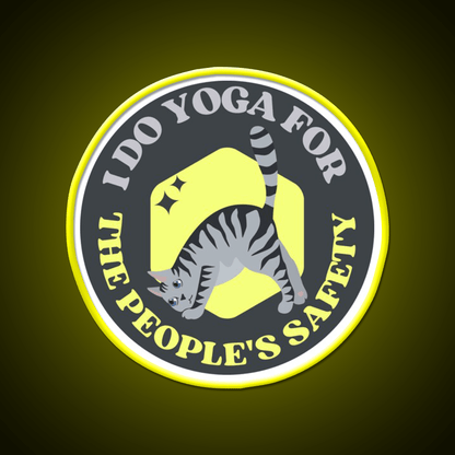 I Do Yoga For The Peoples Safety Yoga Cat Yoga Led Neon Sign Rgb Color - Shineneon
