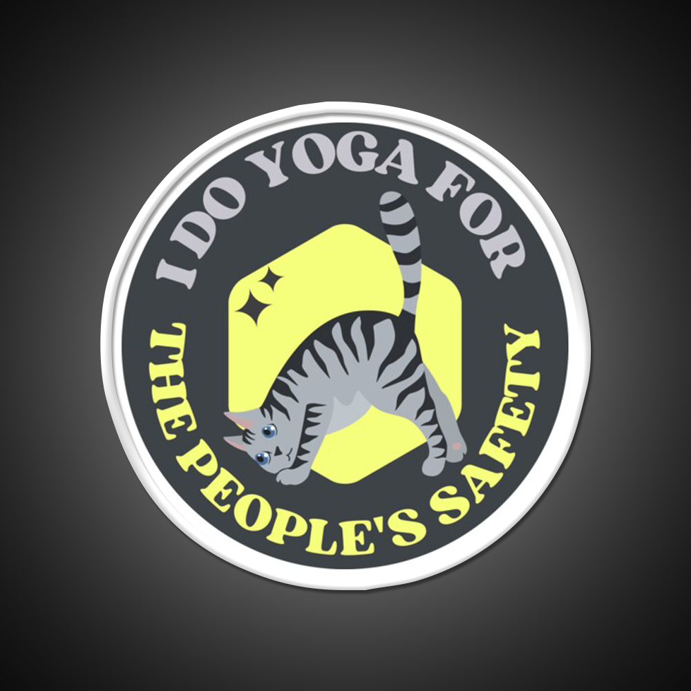 I Do Yoga For The Peoples Safety Yoga Cat Yoga Led Neon Sign Rgb Color