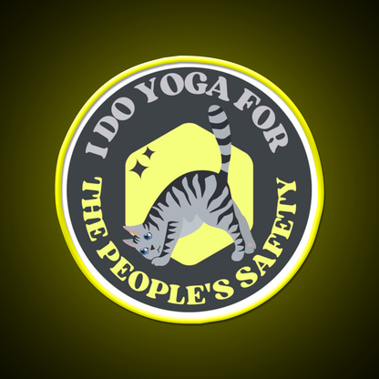 I Do Yoga For The Peoples Safety Yoga Cat Yoga Led Neon Sign Rgb Color