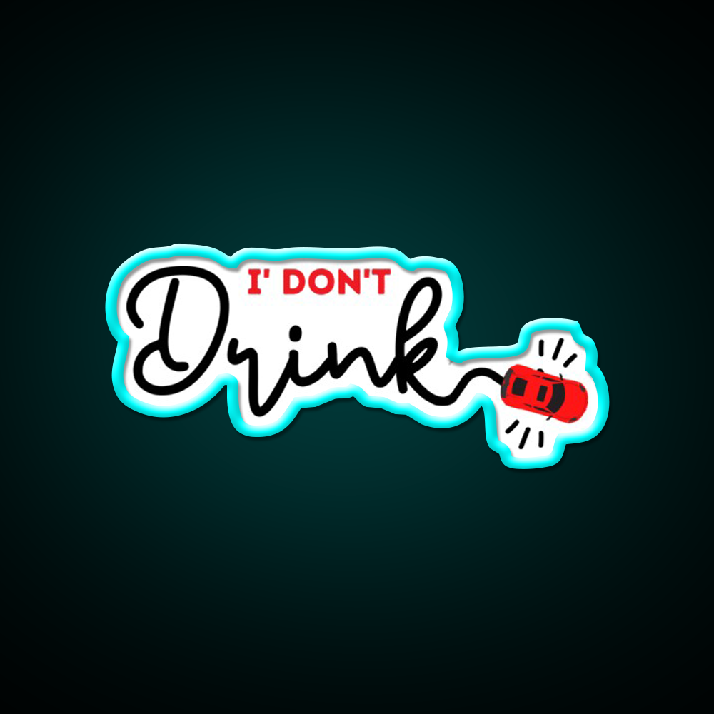 I Dont Drink Man Cave Bar Led Neon Sign Rgb Color - Size and dimension reference