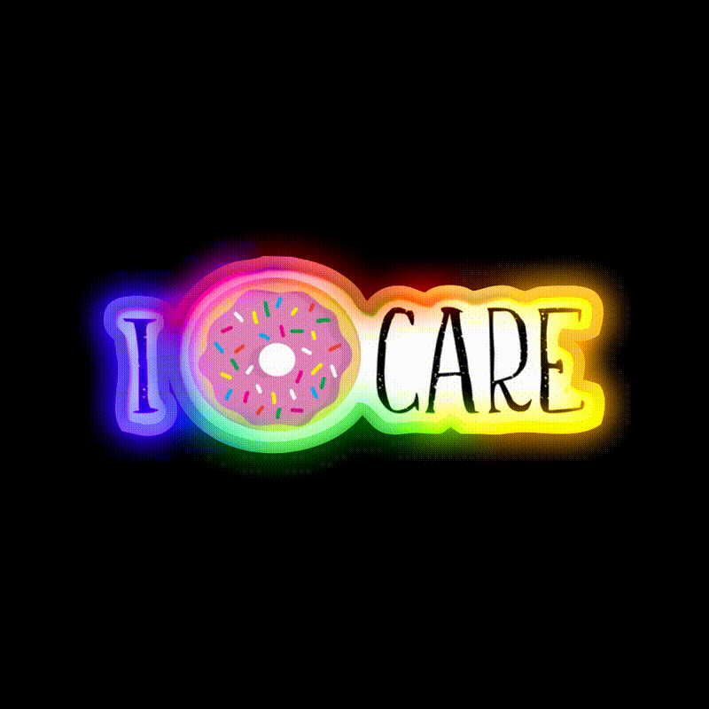 I Donut Care Fast Food Led Neon Sign For Burger Place Rgb Color - LED neon sign close-up detail