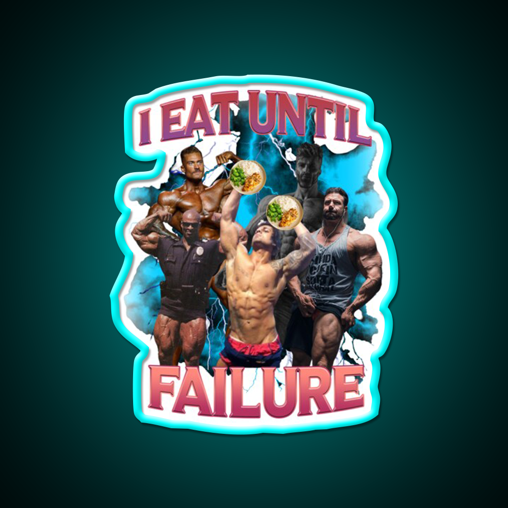 I Eat Until Failure Gym Fitness Led Neon Sign Rgb Color - Size and dimension reference