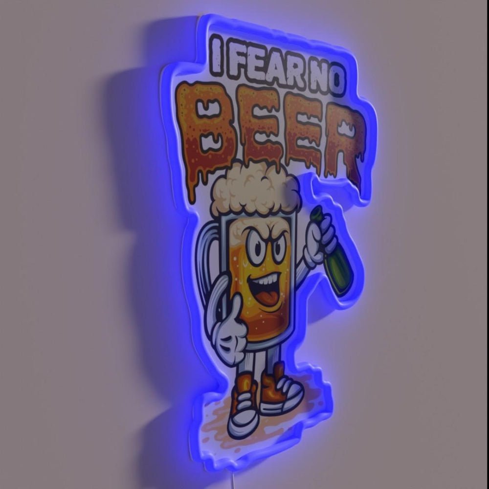 I Fear No Beer Cartoon Beer Rgb Led Neon Sign - Shineneon