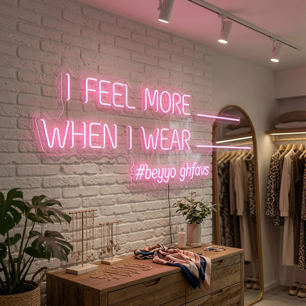 I Feel More When Wear LED Neon Sign - 03 Real Lifestyle Scene