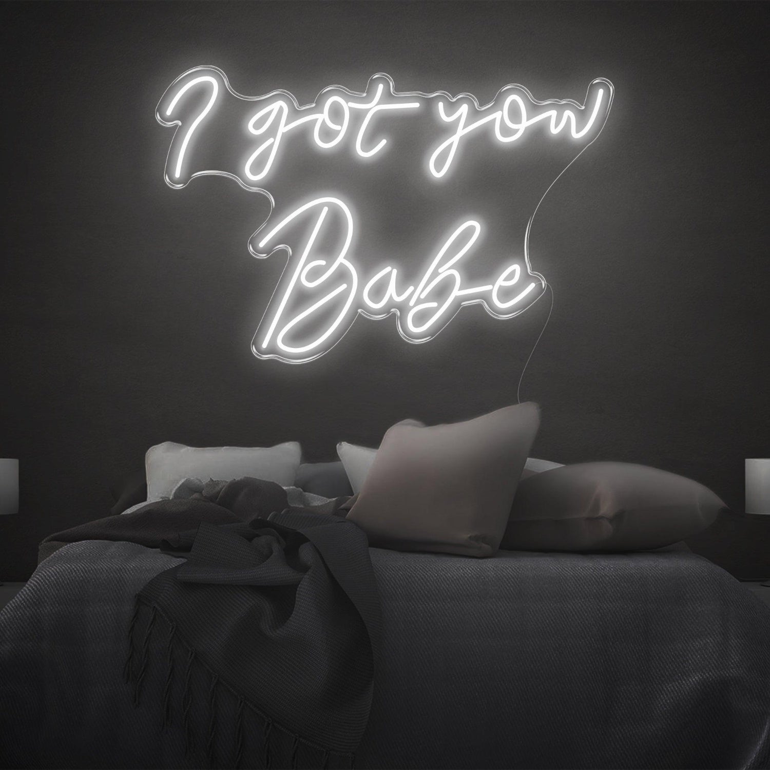 I Got You Babe White Led Neon Sign For Couples Bedroom Decor | Shineneon