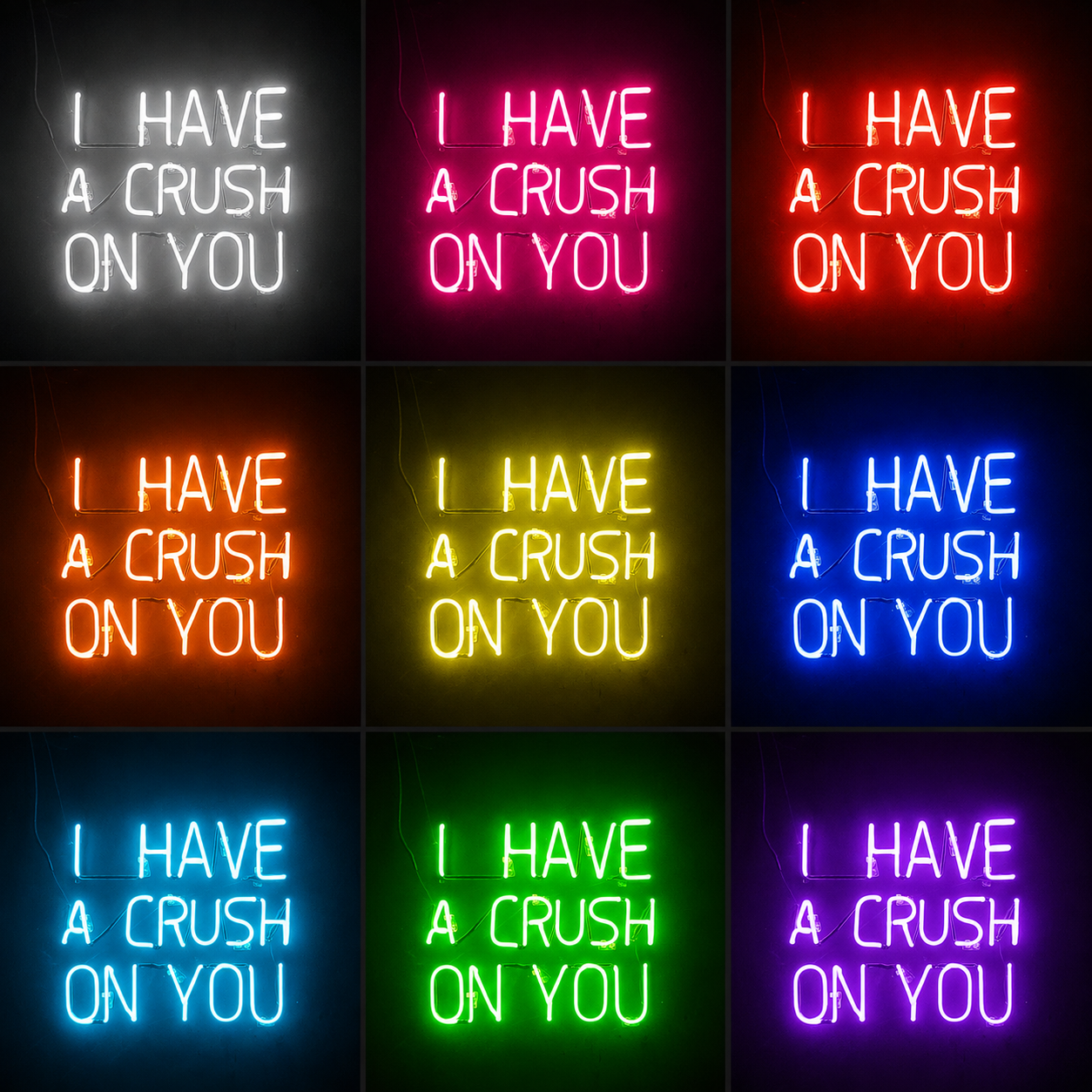 I Have A Crush LED Neon Sign - 05 Color Grid