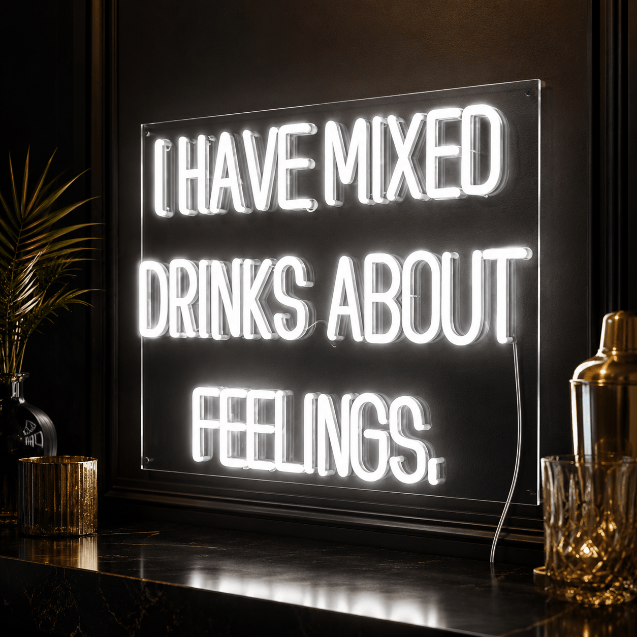 I Have Mixed Drinks About Feelings Wall Decor LED Neon Sign - Shineneon