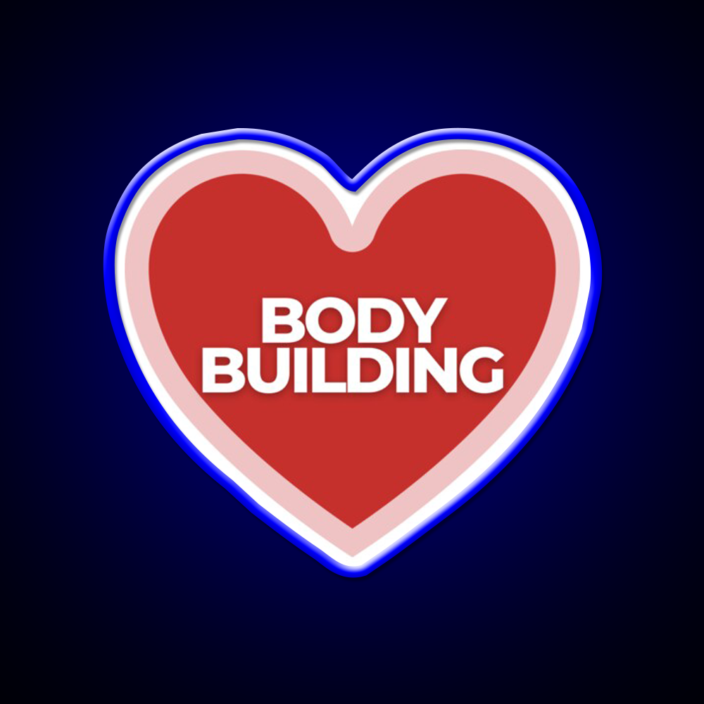I Heart Bodybuilding Gym Fitness Led Neon Sign Rgb Color