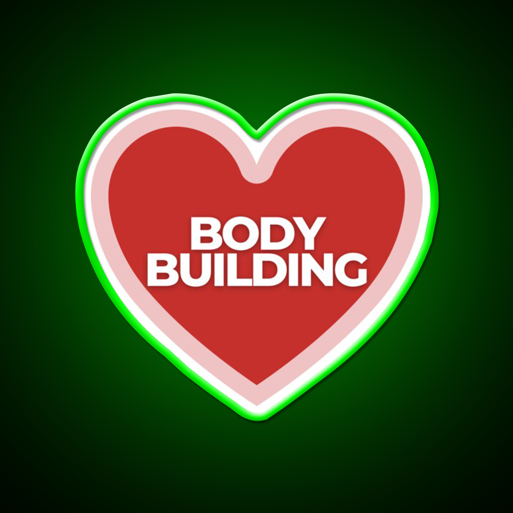 I Heart Bodybuilding Gym Fitness Led Neon Sign Rgb Color