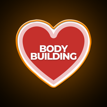 I Heart Bodybuilding Gym Fitness Led Neon Sign Rgb Color