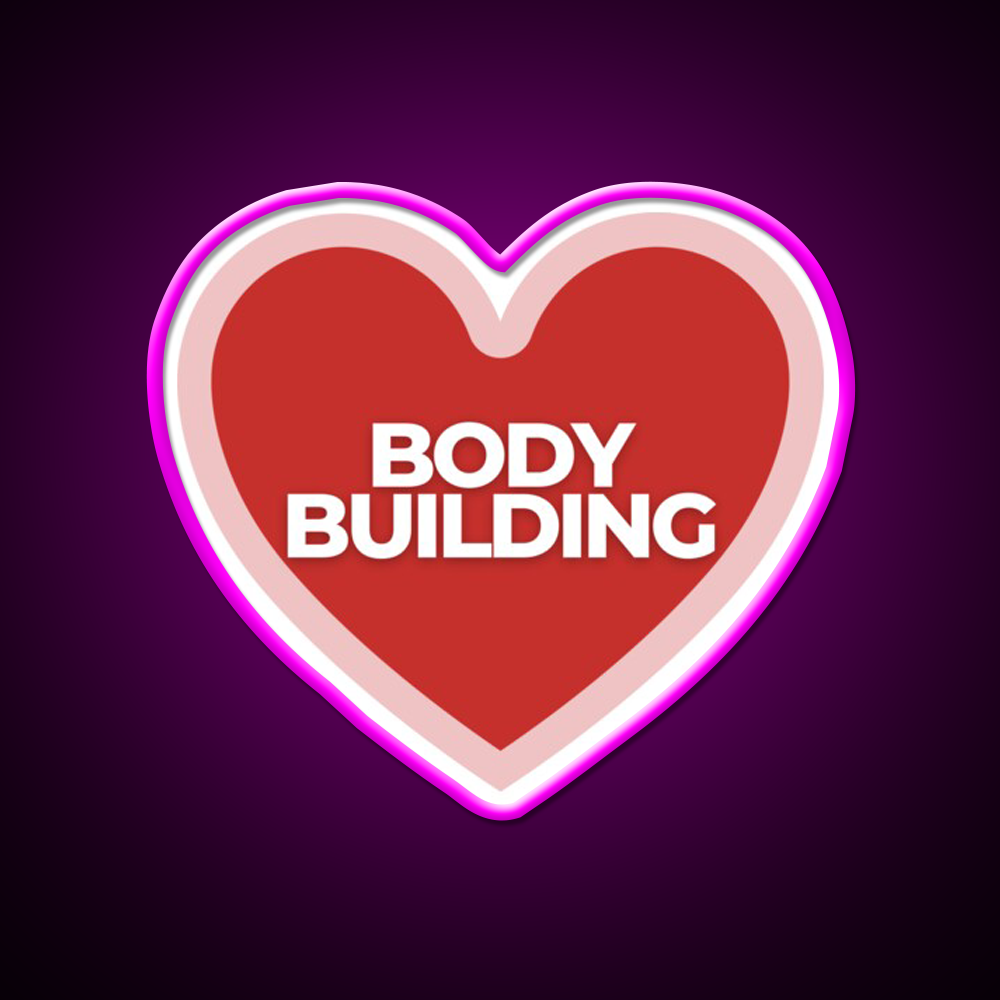 I Heart Bodybuilding Gym Fitness Led Neon Sign Rgb Color