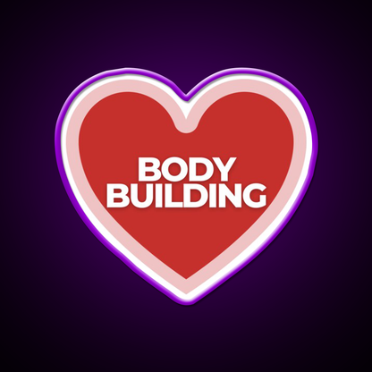 I Heart Bodybuilding Gym Fitness Led Neon Sign Rgb Color
