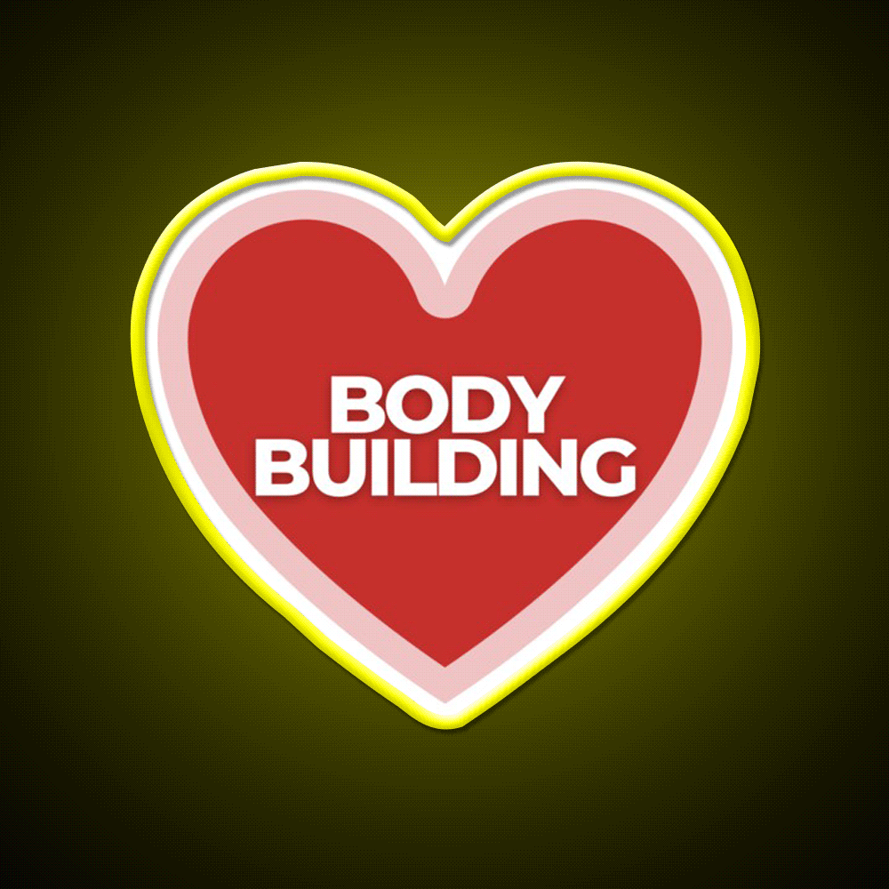 I Heart Bodybuilding Gym Fitness Led Neon Sign Rgb Color