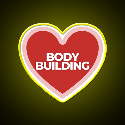 I Heart Bodybuilding Gym Fitness Led Neon Sign Rgb Color