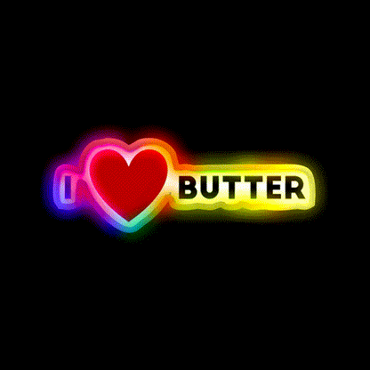 I Heart Butter Fast Food Led Neon Sign For Burger Place Rgb Color - LED neon sign close-up detail