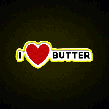 I Heart Butter Fast Food Led Neon Sign For Burger Place Rgb Color - Custom LED neon sign front view