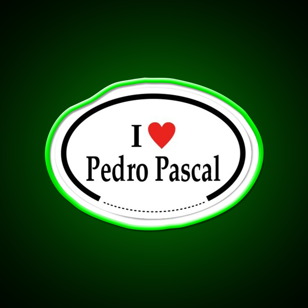 I Heart Pedro Pascal Whiskey Drink Bar Led Neon Sign Rgb Color