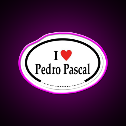 I Heart Pedro Pascal Whiskey Drink Bar Led Neon Sign Rgb Color
