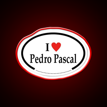 I Heart Pedro Pascal Whiskey Drink Bar Led Neon Sign Rgb Color