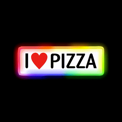 I Heart Pizza Fast Food Led Neon Sign For Burger Place Rgb Color - LED neon sign close-up detail