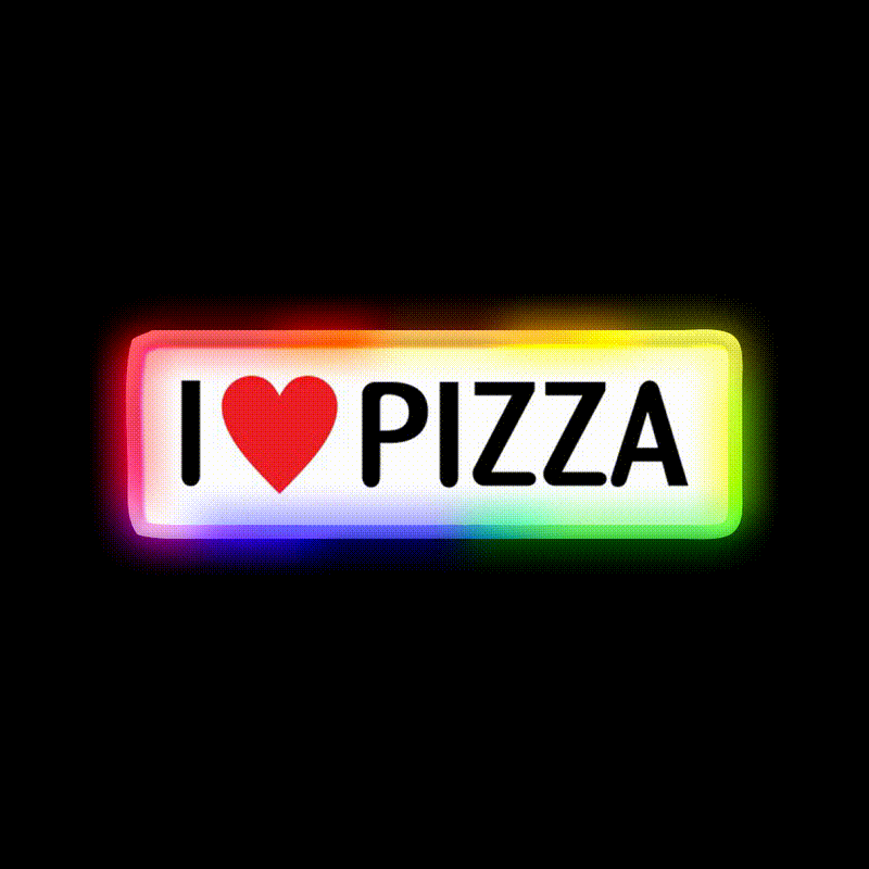 I Heart Pizza Fast Food Led Neon Sign For Burger Place Rgb Color - LED neon sign close-up detail