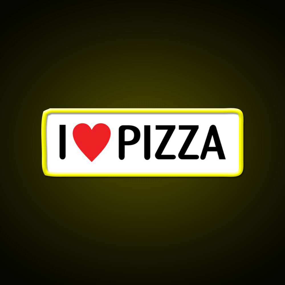 I Heart Pizza Fast Food Led Neon Sign For Burger Place Rgb Color - Custom LED neon sign front view