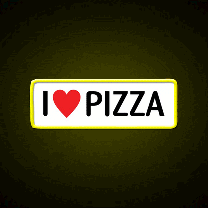 I Heart Pizza Fast Food Led Neon Sign For Burger Place Rgb Color - Custom LED neon sign front view