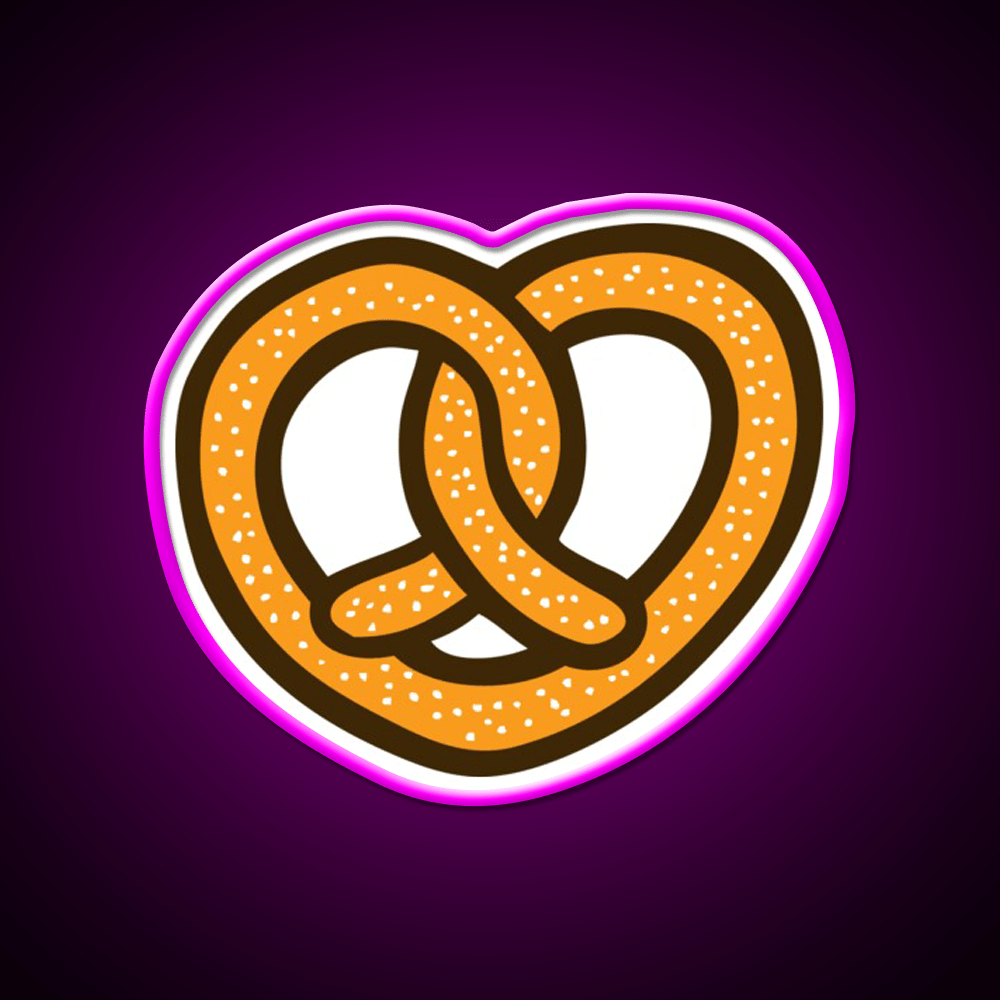 I Heart Pretzels Pattern Snack Food Led Neon Sign Rgb Color - Shineneon