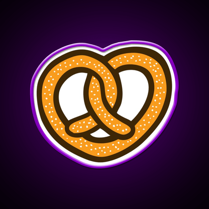 I Heart Pretzels Pattern Snack Food Led Neon Sign Rgb Color - Shineneon