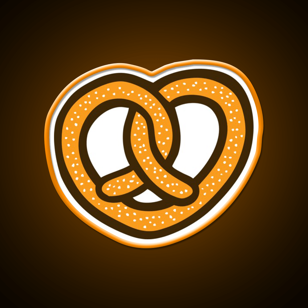 I Heart Pretzels Pattern Snack Food Led Neon Sign Rgb Color - Shineneon