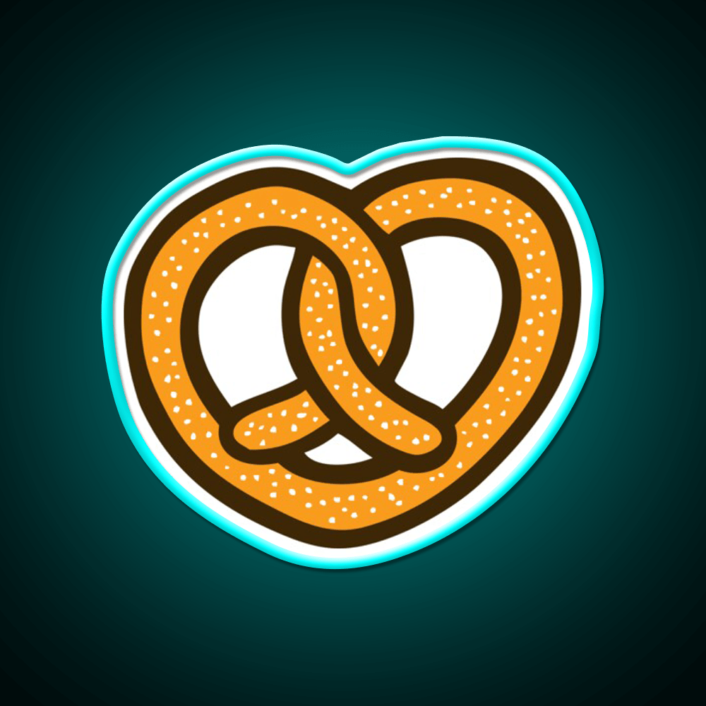I Heart Pretzels Pattern Snack Food Led Neon Sign Rgb Color - Shineneon