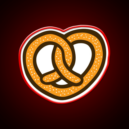 I Heart Pretzels Pattern Snack Food Led Neon Sign Rgb Color - Shineneon