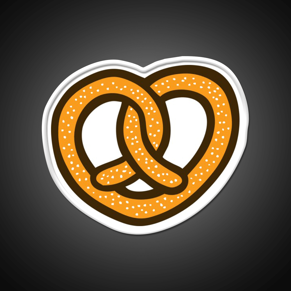 I Heart Pretzels Pattern Snack Food Led Neon Sign Rgb Color - Shineneon