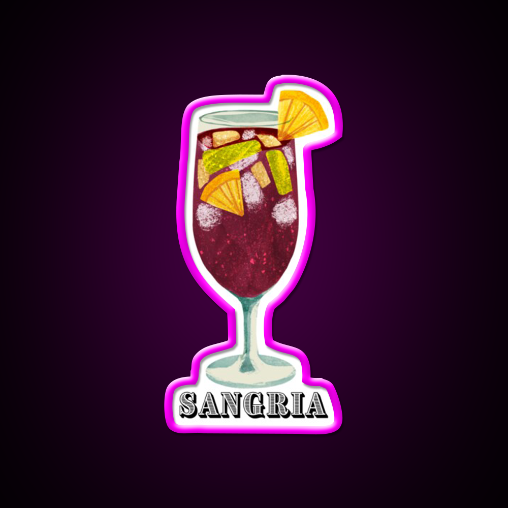 I Just Love Sangria Cocktail Bar Decor Led Neon Sign Rgb Color - Neon sign mounted on wall in room