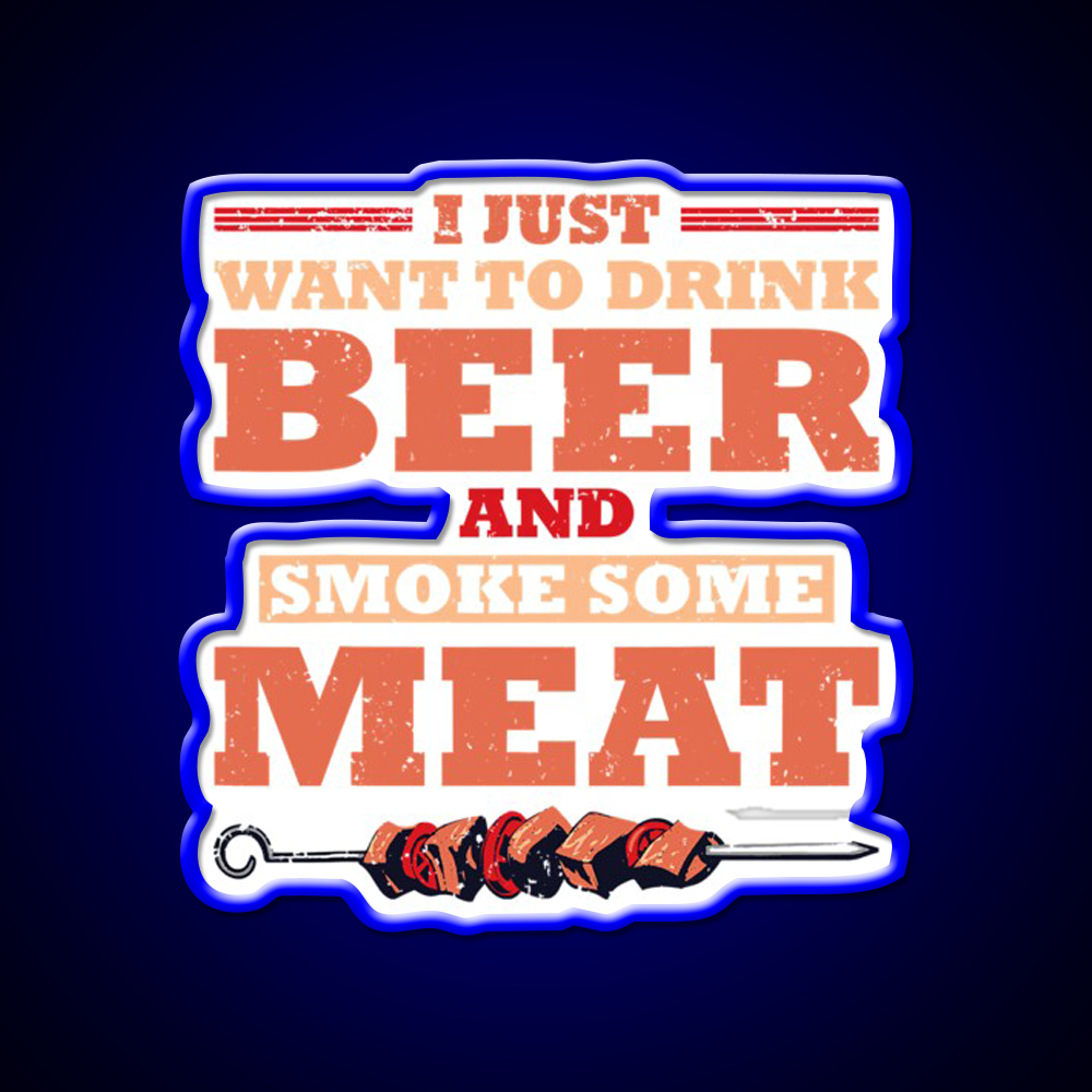 I Just Want To Drink Beer Smoke Some Beer Bar Decor Led Neon Sign Rgb Color - LED neon sign view 5