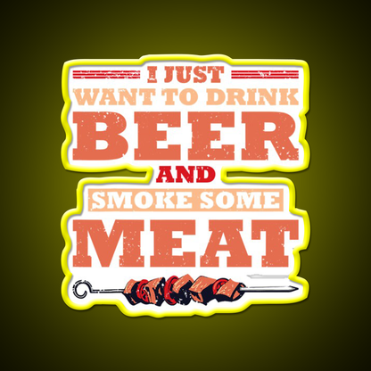 I Just Want To Drink Beer Smoke Some Beer Bar Decor Led Neon Sign Rgb Color - LED neon sign view 7