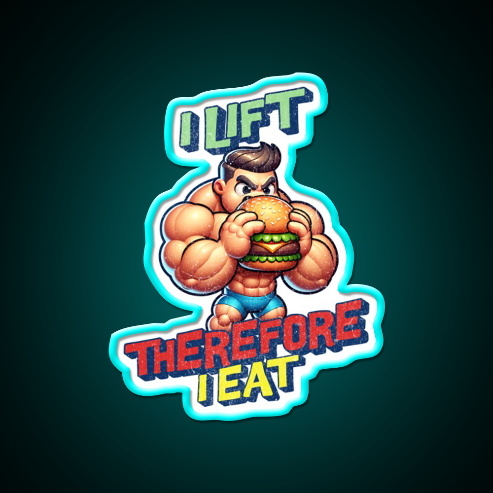 I Lift Therefore I Eat Gym Fitness Led Neon Sign Rgb Color
