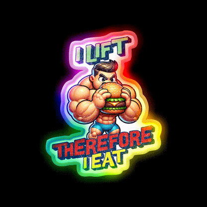 I Lift Therefore I Eat Gym Fitness Led Neon Sign Rgb Color