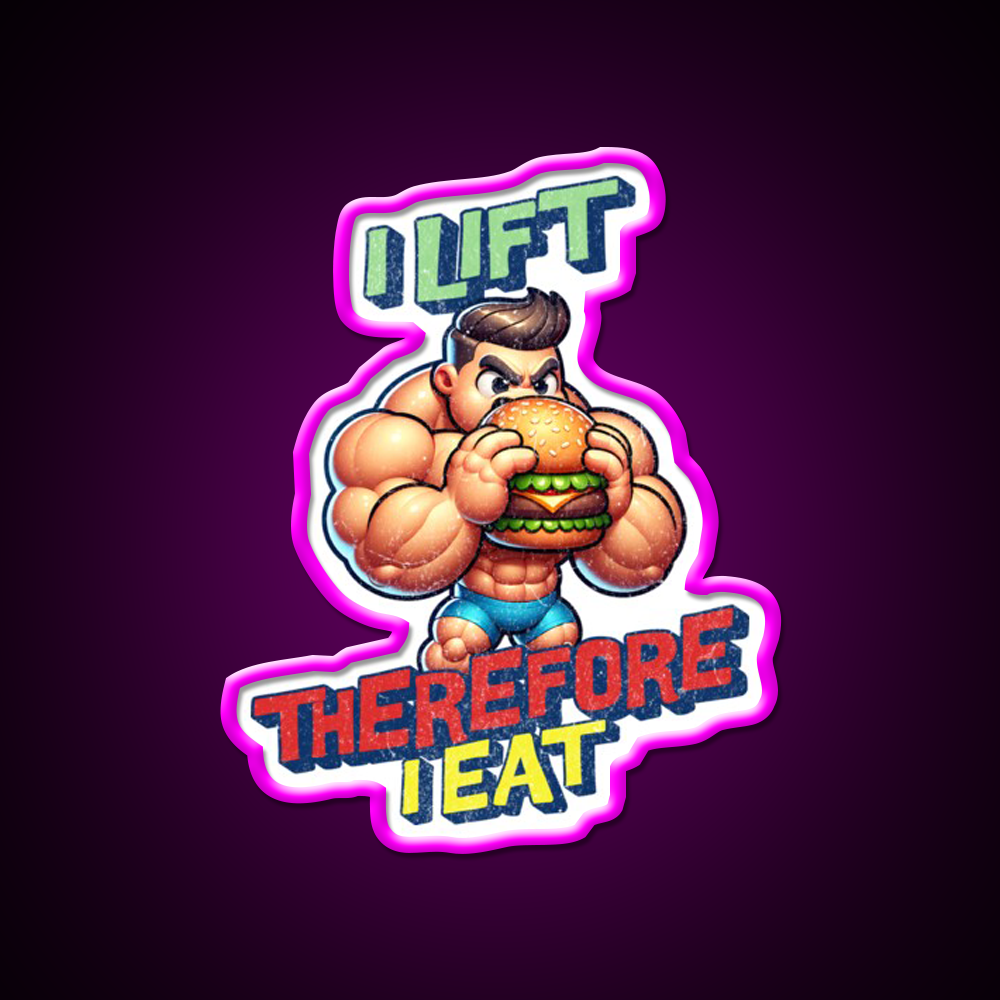 I Lift Therefore I Eat Gym Fitness Led Neon Sign Rgb Color