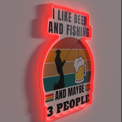 I Like Beer And Fishing Rgb Led Neon Sign - Shineneon