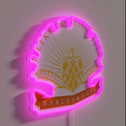 I Like My Water With Barley And Hops Beer Alcohol Rgb Led Neon Sign - Shineneon