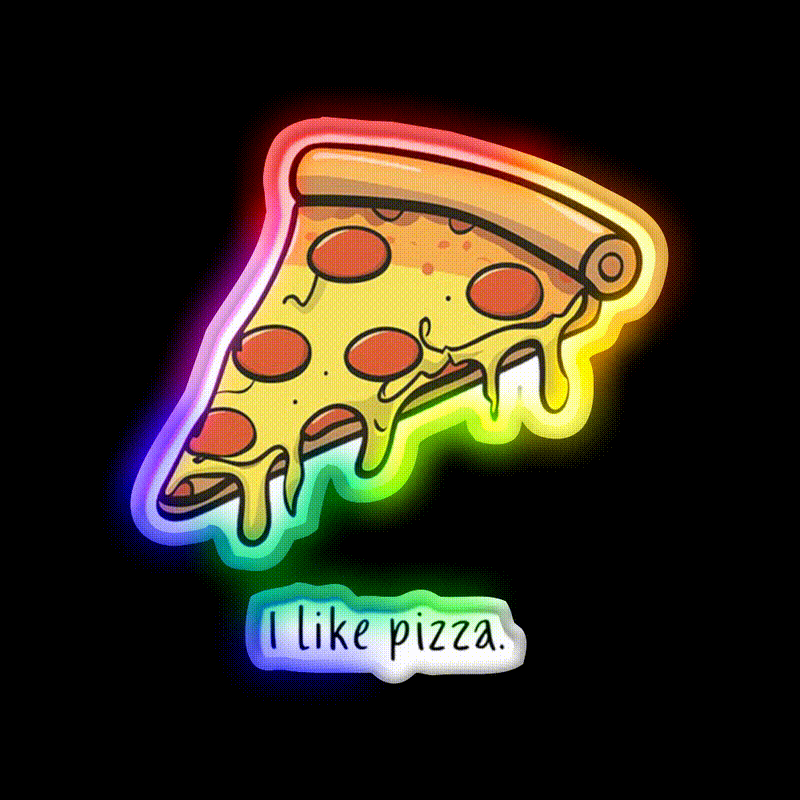 I Like Pizza Fast Food Led Neon Sign For Burger Place Rgb Color - LED neon sign close-up detail